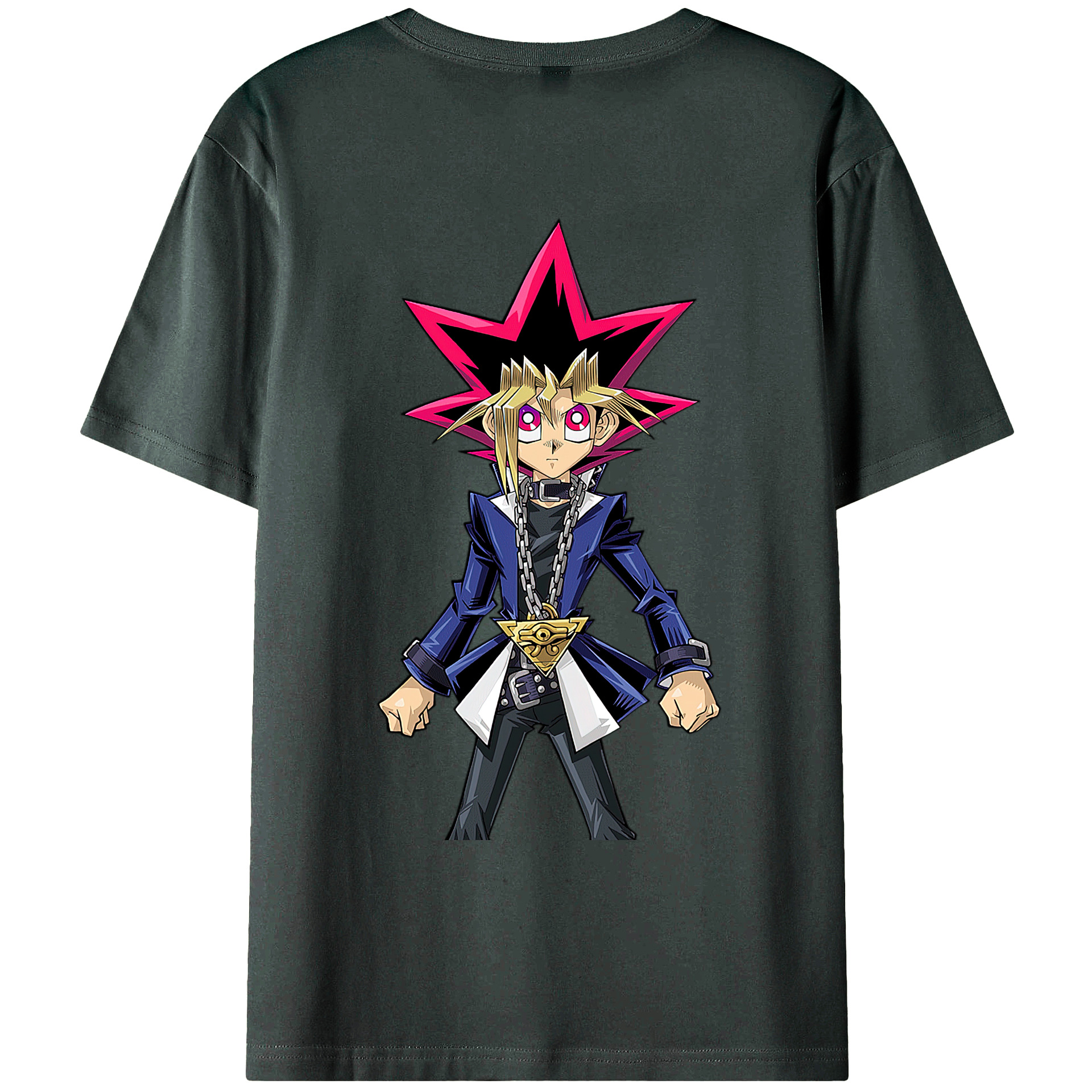 （画像用） 遊☆戯☆王 Yu-Gi-Oh! 綿100％ メンズ半袖Tシャツ（バックプリント） 通気性